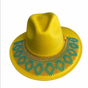 Suede Cowgirl Hat with beaded hatband